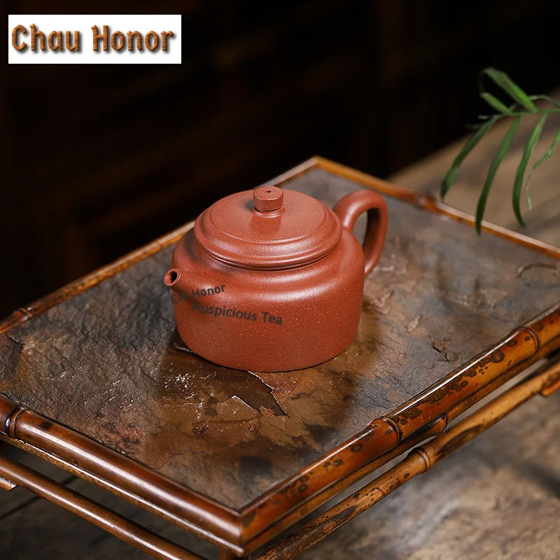 

240 мл Изысканные фиолетовые глиняные чайники Исин, горшок Dezhong ручной работы, чайник из необработанной руды, грязевой чайник, китайский чайный сервиз Zisha, украшения, подарок