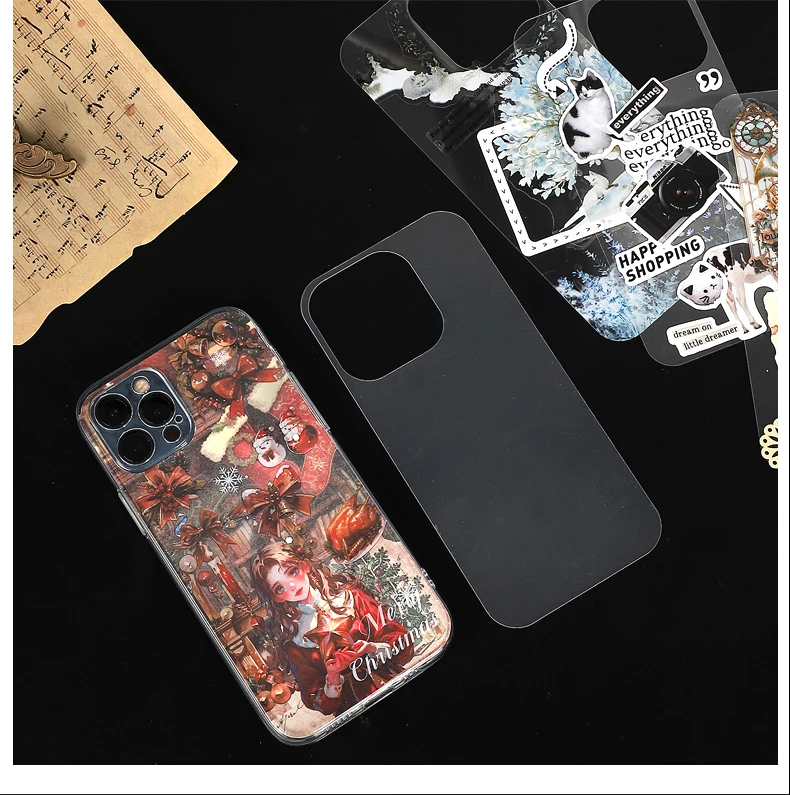 JIANWU 10 teile/satz Handy Fall Transparente Rückseite Karte Kreative DIY Journal Material Dekor Schreibwaren – Detail 18