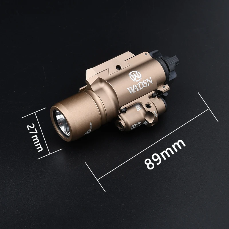 Wadsn X400 Red Green Dot Laser Flashlight Tactical X400U PistolLight X400V Strobe Hunting Spotlight White LED Weapon Scout Light