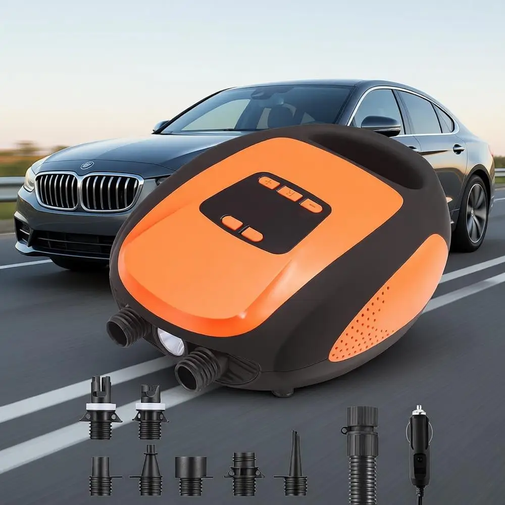 

Электрический портативный насос для SUP-досок, воздушный компрессор 20PSI с функцией автоматического надувания и управлением от 12В постоянного тока для надувных лодок