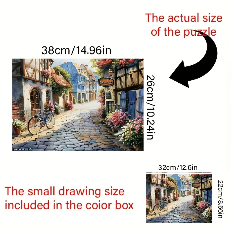 500 قطعة من صندوق الألغاز الصغير للبالغين بتصميم شارع المدينة الأوروبية - مقاوم للخدش، مستوى صعوبة عالي للكبار والعائلة #2