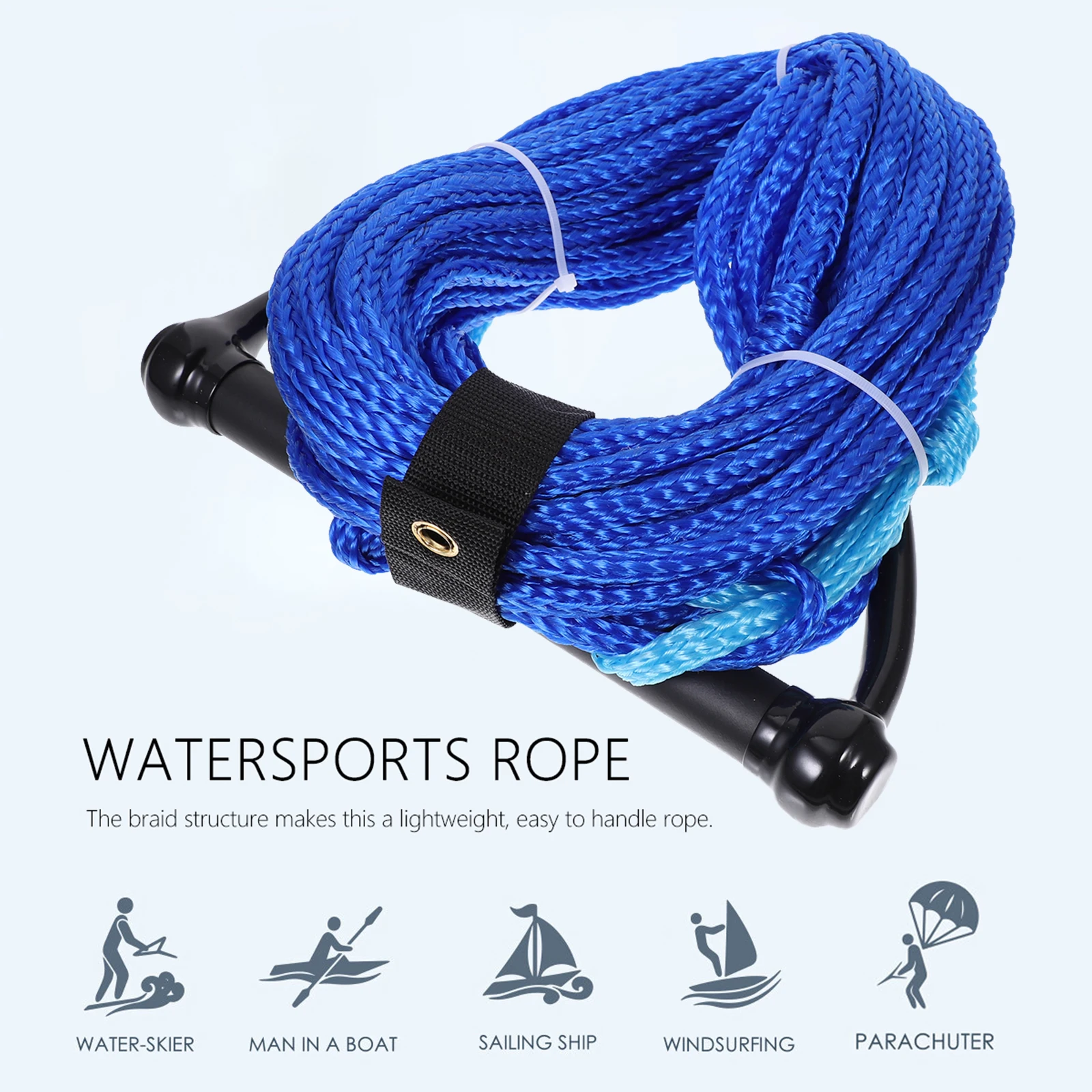 

Water Ski Rope Wakeboard Nylon Handle Lightweight Towable Boating Accessories Bright Color High Abrasion Resistance UV