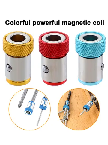 Universal 1/4 Inch Magnetic Screwdriver Head Bit Holder Color metal Magnetizer Steel Sleeve Power Tool Position Ring Accessory