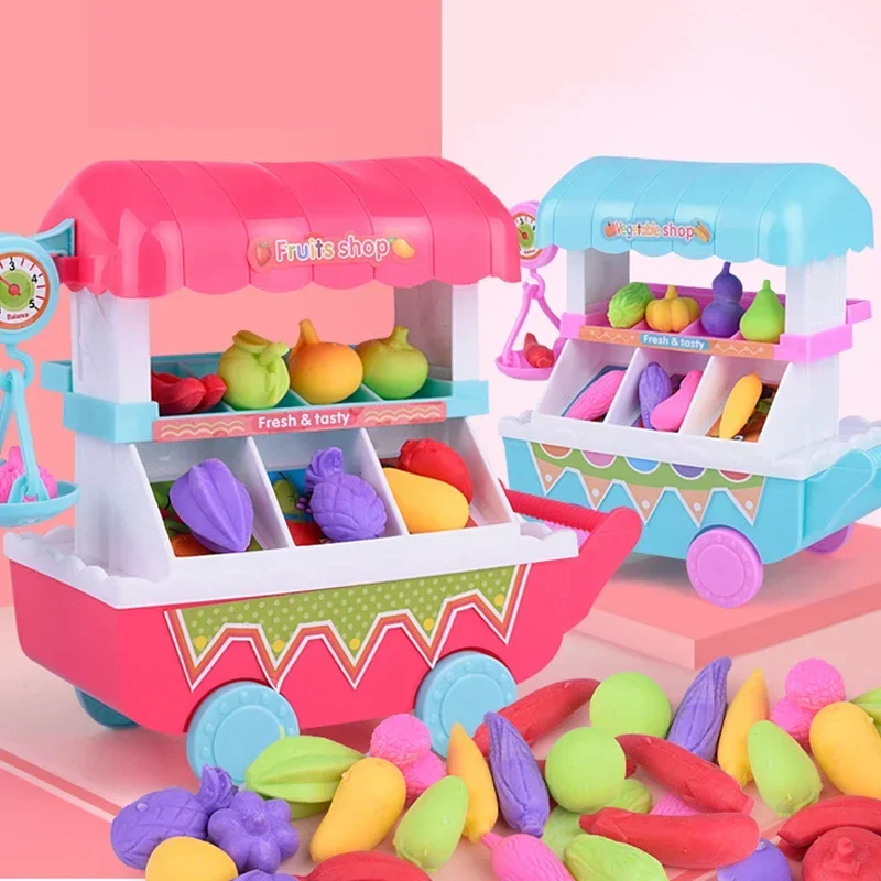 Coolplay simulazione Mini musica verdura carrello della spesa bambini giocano casa carrelli giocattoli Mini carrelli frutta verdura pentole