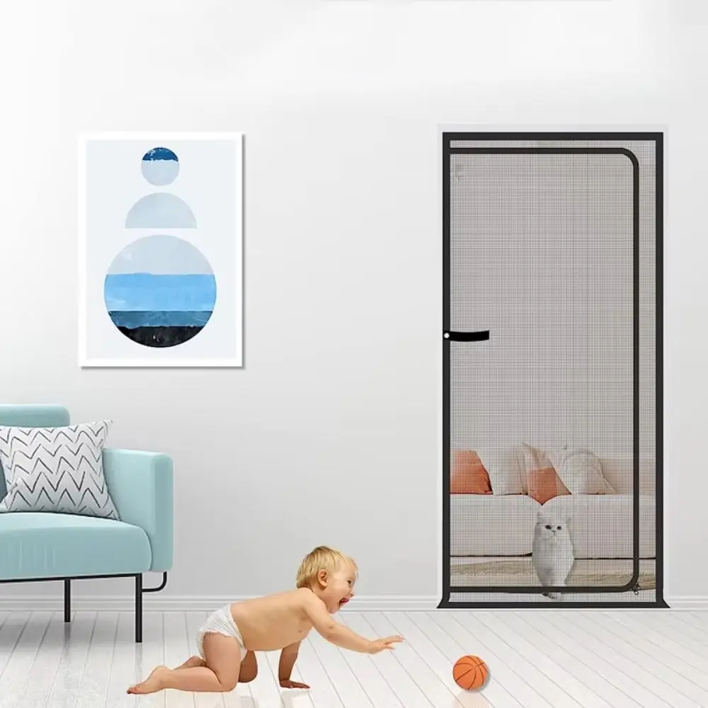 Keep Bugs Out Anti-mosquito Mesh Door Curtains Durable Zipper Design Door Anti-fly Net Breathable DIY Pet Door Screen Household