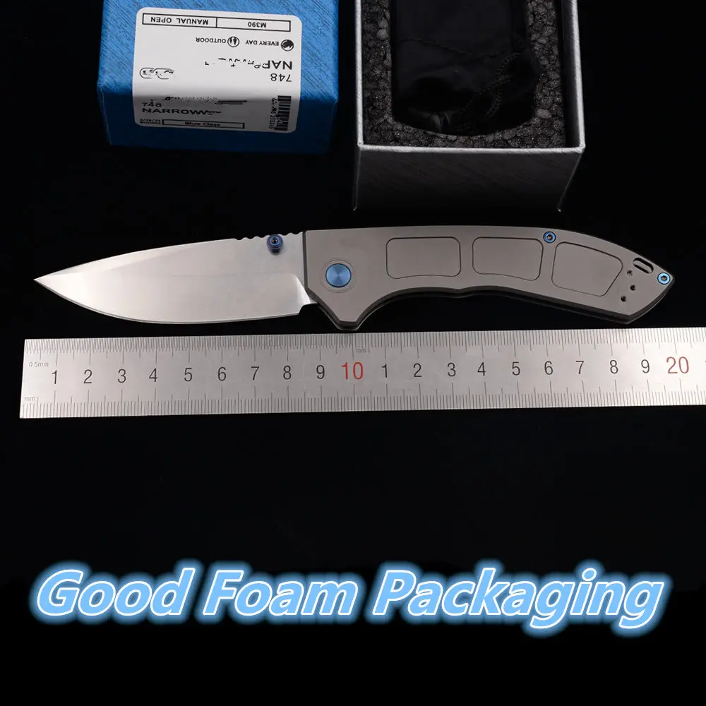 JUFULE 2023 Good foam Narrows 748 Mark M390 Blade Aluminium Handle Tactical Fishing Pocket Camping Hunting EDC Tool Folder Knife