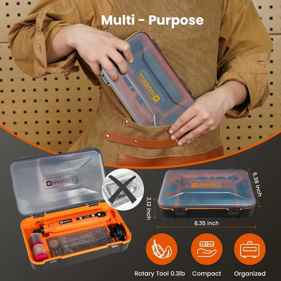 Mini utensile rotante a batteria a 5 velocità con ricarica USB e custodia per levigatura, lucidatura, foratura, incisione, incisione e fai da te Cr