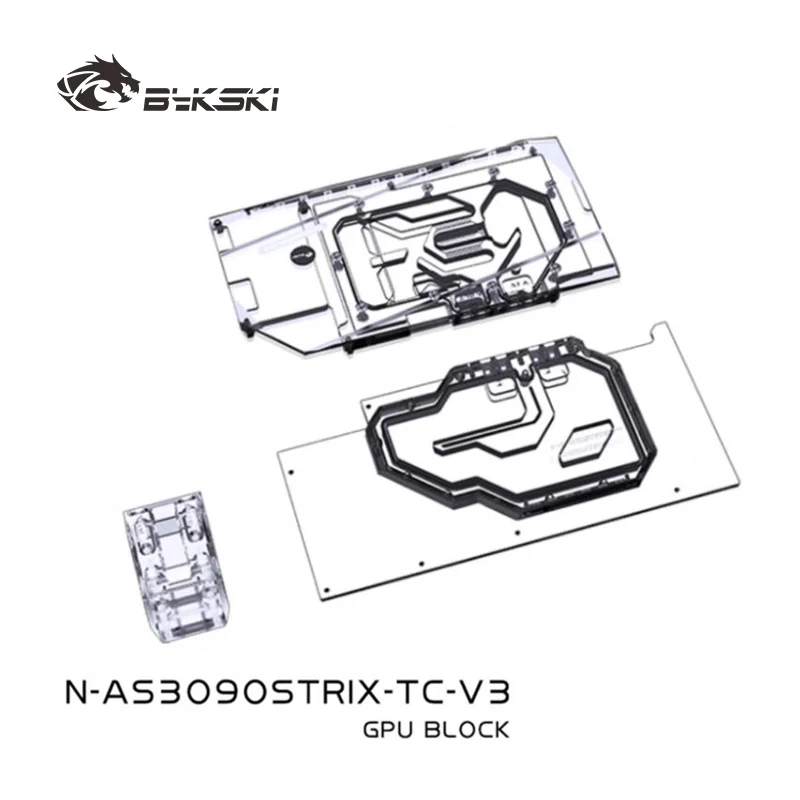 Bykski N-AS3090STRIX-TC-V3 GPU Active Backplate Water Block Use for ASUS ROG STRIX RTX3090 RTX3080 3080ti 24G Gaming Video Card