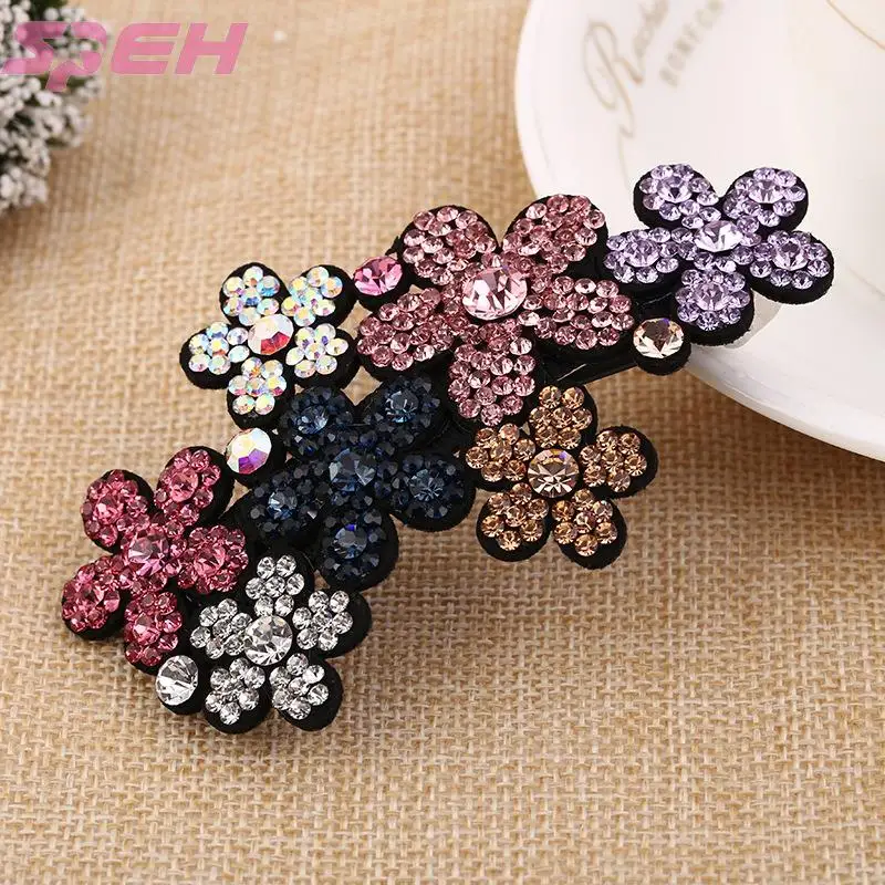 Fashion Women's hairpin large area diamond inlaid exquisite flower hair accessories diamond inlaid fine head clip wholesale