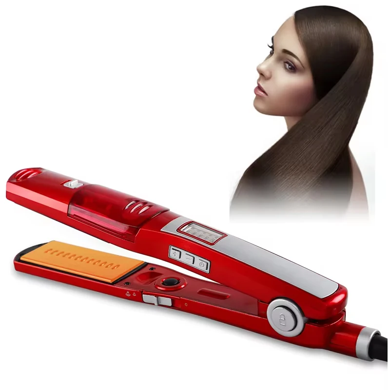 

LCD Steam Cool Mist Tourmaline Ceramic Curling Iron Hydrating Moisturizing Function Reduces Hair Damage Keratin Protect Hair