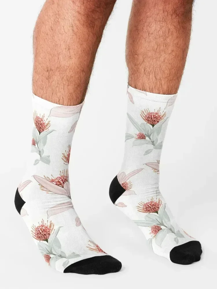 Australian flower banksia pattern lover Socks valentine gift ideas colored cycling Thermal man winter Socks Woman Men's