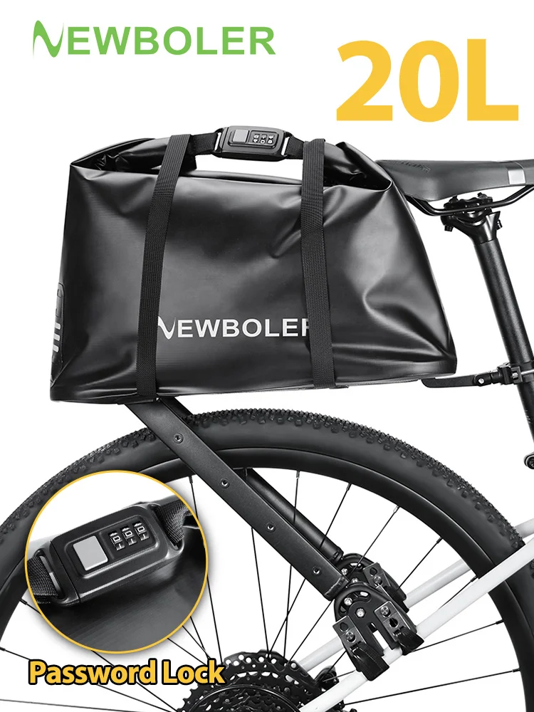 AliExpress NEWBOLER Aluminum Alloy Bicycle Luggage Carrier Passcode Lock Bikepacking Suitable For MTB And Gravel Bike Bicycle Rack Shelf