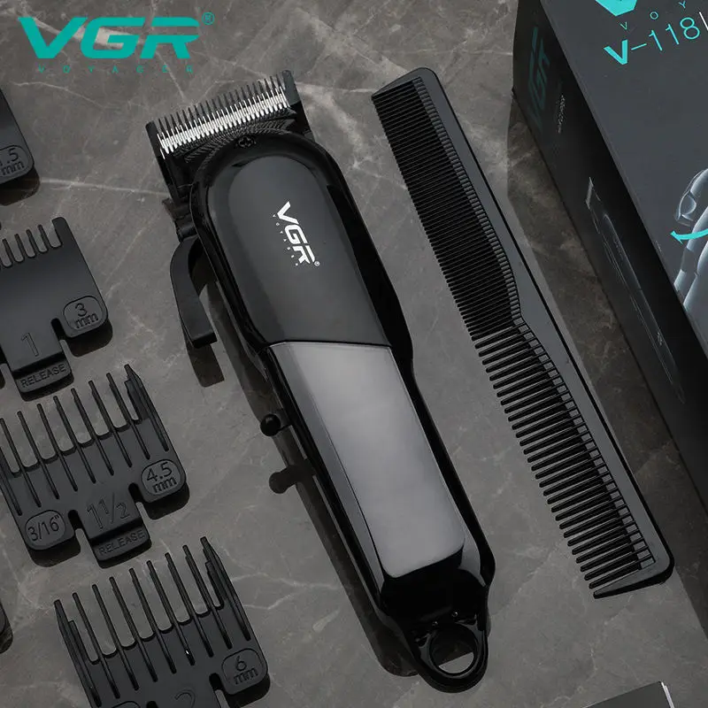 VGR Hair Clipper Hairdressing Salon Professional USB charging Hair Clipper Men's Electric Haircut Rechargeable Hair Clippe V-118
