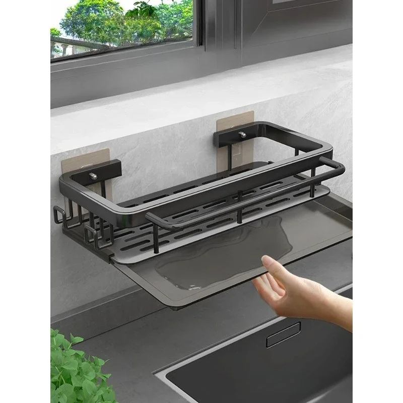 No punching rack, rag rack, drain basket, wall-mounted light luxury household Swiss kitchen sink
