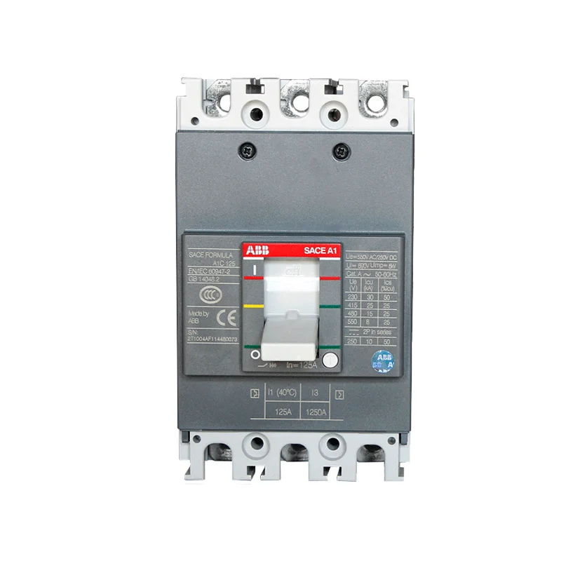 

ABB Molded Case Circuit Breaker Switch A1C125 A2C250-3P 4P25A32A40A50A63A80A100A125A160A200A250A Original Product