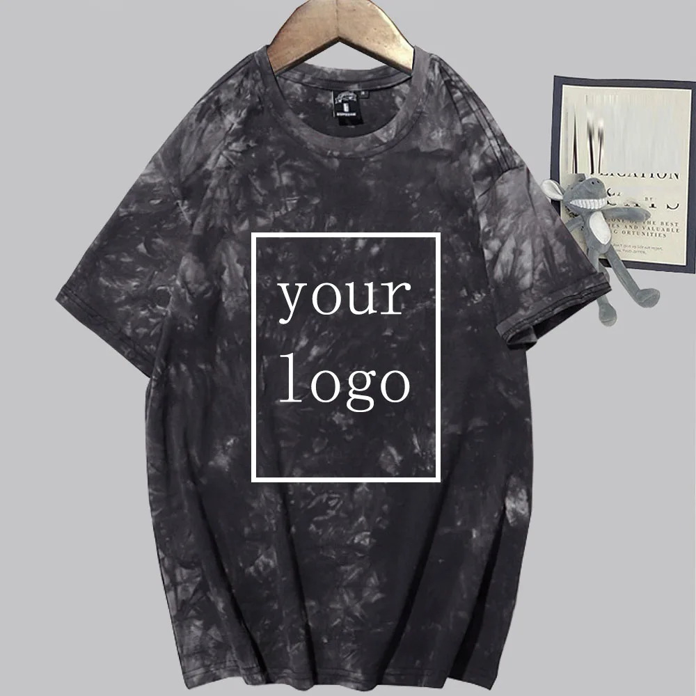 Custom T Shirt Diy Logo Image Print Customized Sportswear Casual Men Women Short Sleeve Tie Dye T-Shirts Tops