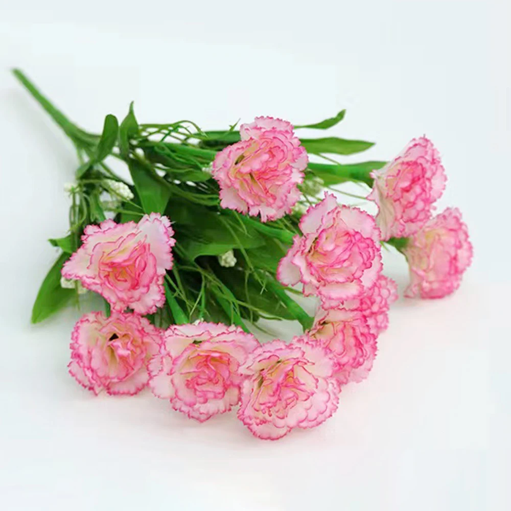 1 Bouquet Carnation,Carnation Silk Forever Flowers Outdoor UV Resistant No Fade Artificial Flower for Home Party Wedding Decor