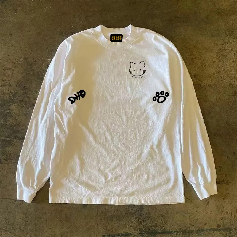 Heavyweight 310gsm Pure Cotton Long Sleeve T-Shirt Streetwear Versatile American Retro Style Breathable Summer Male Fashion