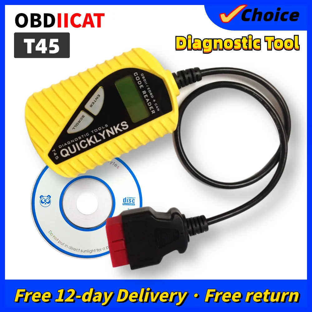 Диагностический инструмент Quicklyns T45 для чтения CAN OBD2, поддержка кода