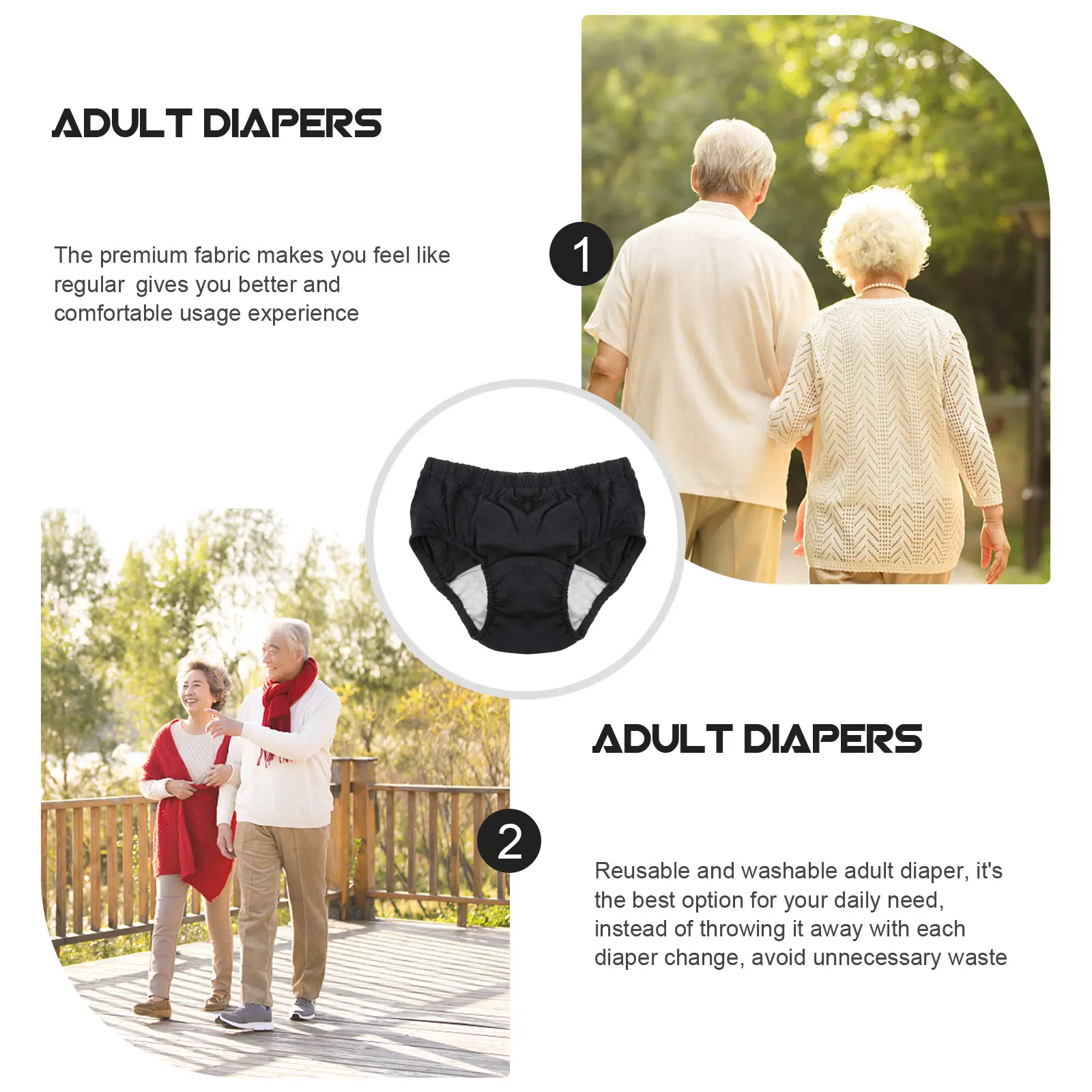 

Adult Incontinence Diaper Blue Washable Care Pants Waterproof Underwear Elderly Reusable No Leakage Moisture Absorbing Dry