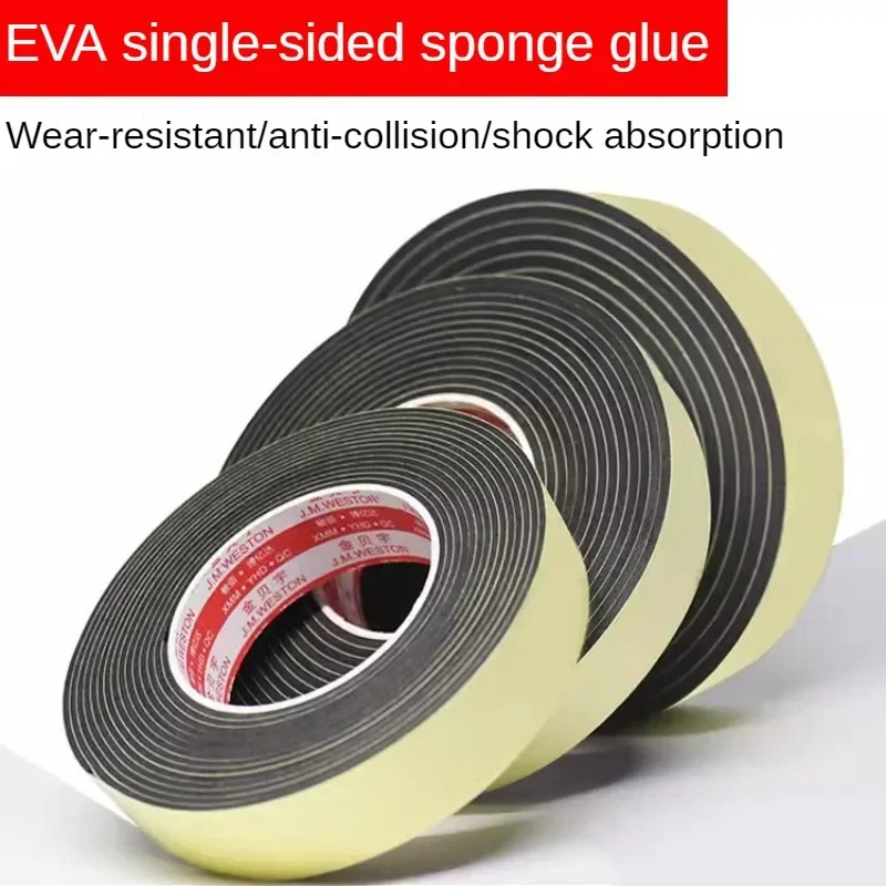 고무 자체 접착 스폰지 도장 스트립, EVA 블랙 폼, 강력한 단면 접착 방음, 충돌 방지 도장 개스킷, 1m-10m