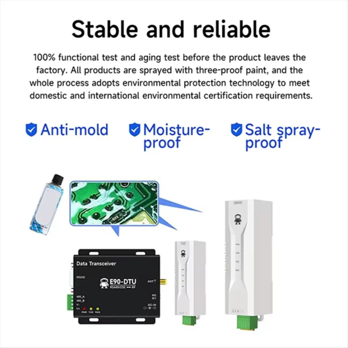 Friendly!NA111-M RS485 to Ethernet Serial Server DC 8-28V RS485 RJ45 UDP MQTT Small Size Modbus Industrial Grade AT Support