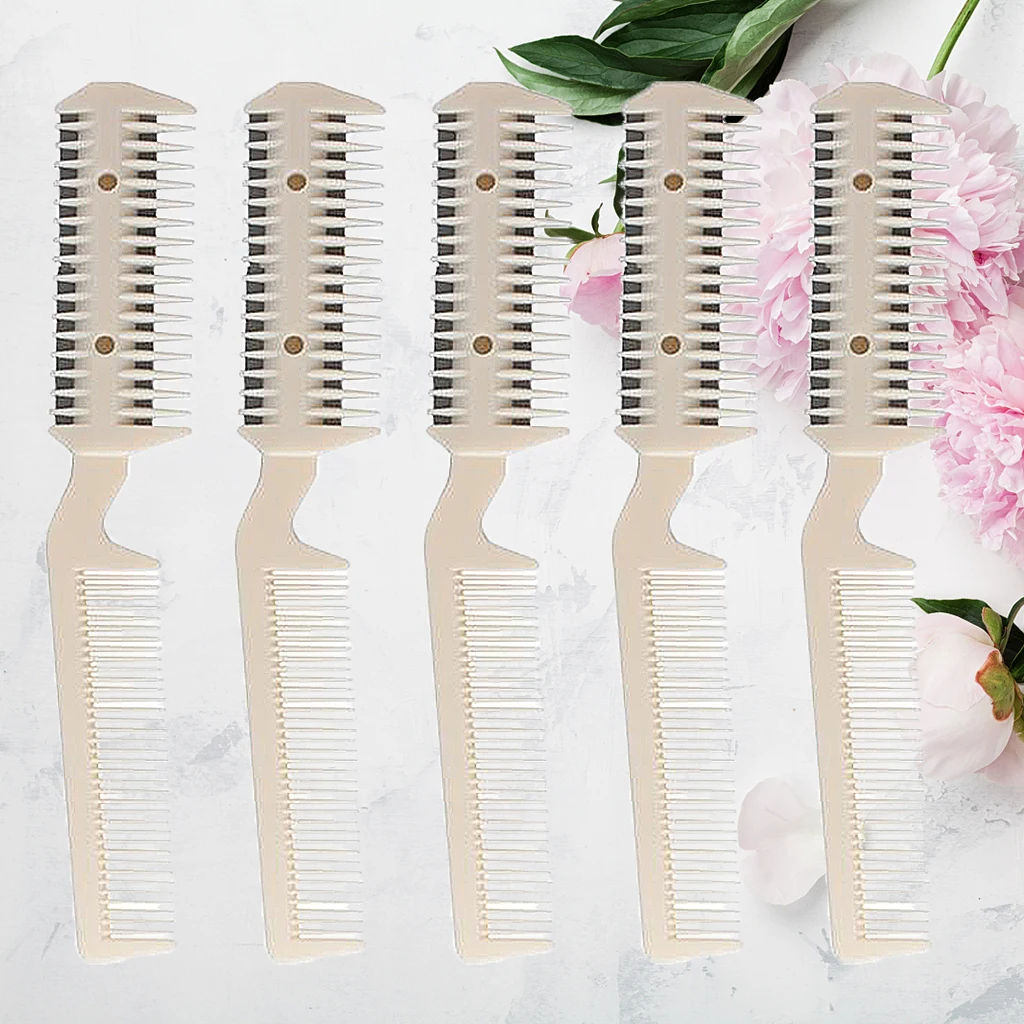 면도기 빗 헤어 커터 빗 양면 헤어 숱 빗 5개 세트, 훌륭함