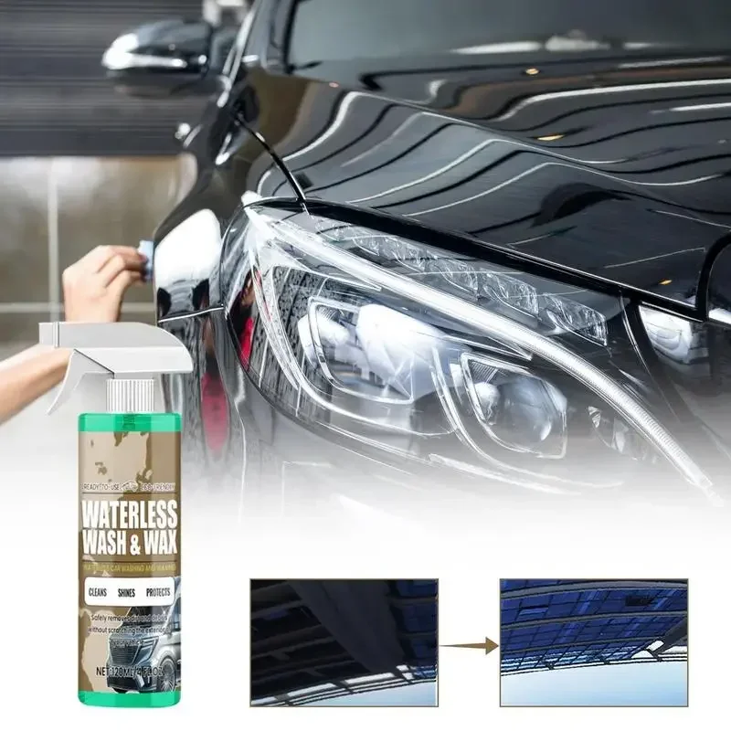 Wasserloses Autowaschspray, 120 ml, Auto-Schnellbeschichtungsset für Autofenster, regendicht, Auto-Reinigungswerkzeuge, Windschutzscheibenreiniger-Spray