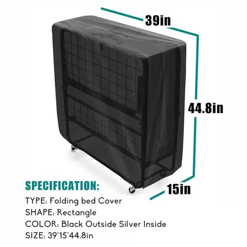 Long-lasting Outdoor Folding Bed Cover: Dustproof & Waterproof Protection Protector For Home, Office Indoor Outdoor