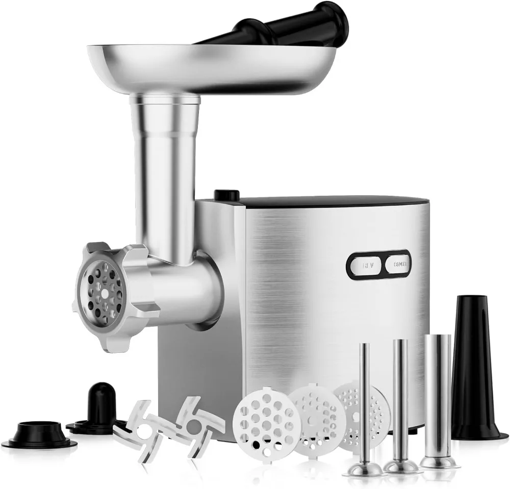 

CHEFFANO Meat Grinder, Electric Meat Grinder and Sausage Maker Includes 3 Size Stainless Steel Sausage Stuffs