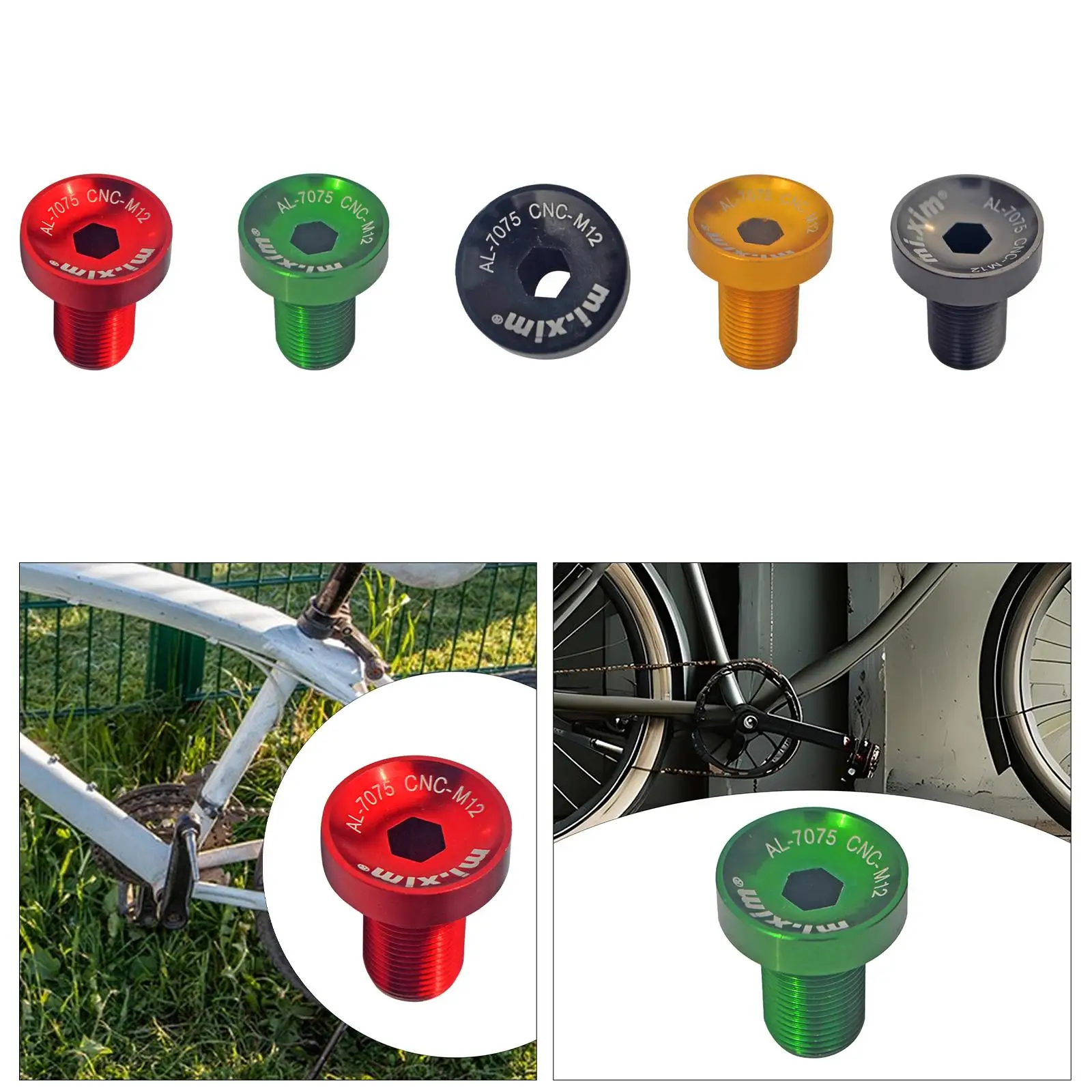 Bike Crank Arm Bolt Aluminum Alloy Lightweight Sturdy Bike Crankset Screw