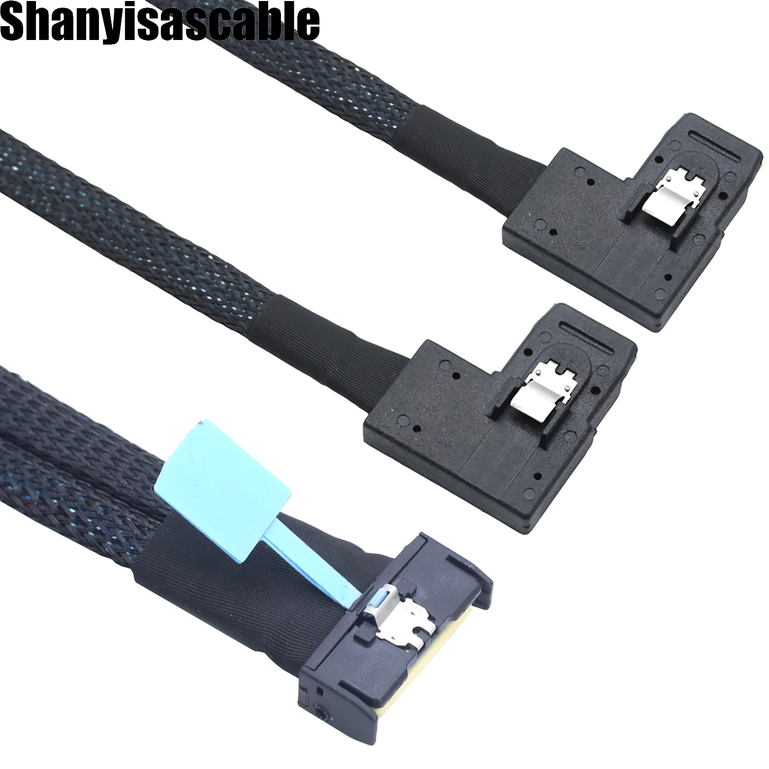 

0.5M Cable Slime sas MCIO 8I to 2xSFF-8087 left Bend MINISAS Server Data Multifunction Convenient Adapter Cable