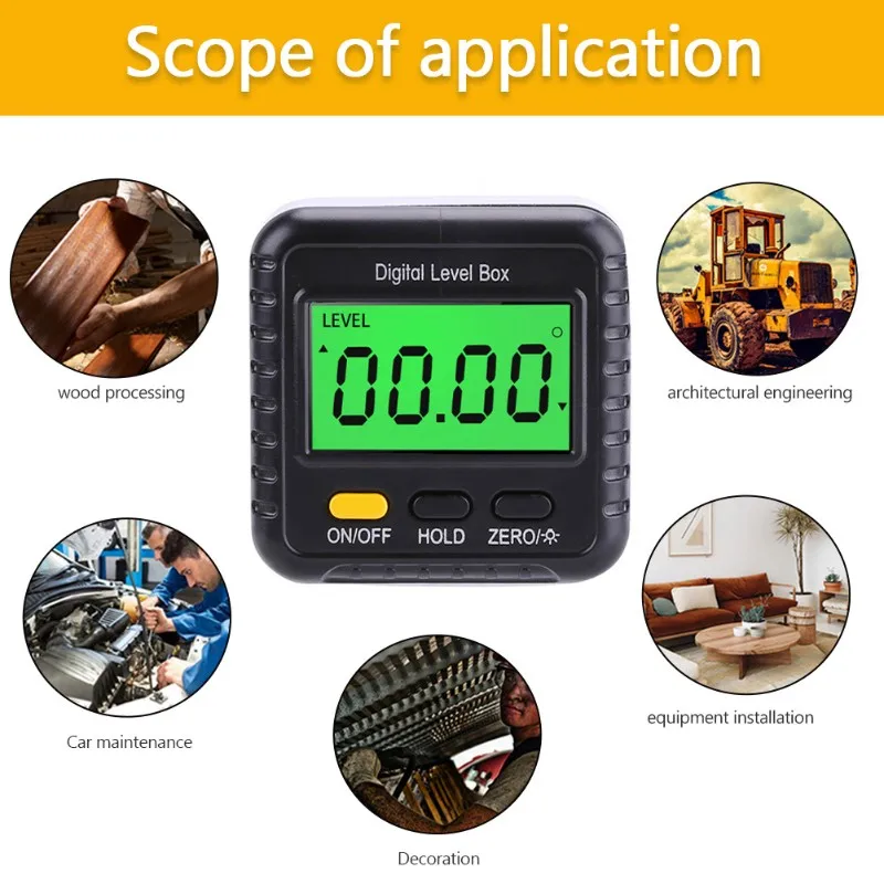 A86P-مقياس الميل الرقمي 360 °   أداة قياس صندوق قياس الزاوية الرقمية الإلكترونية