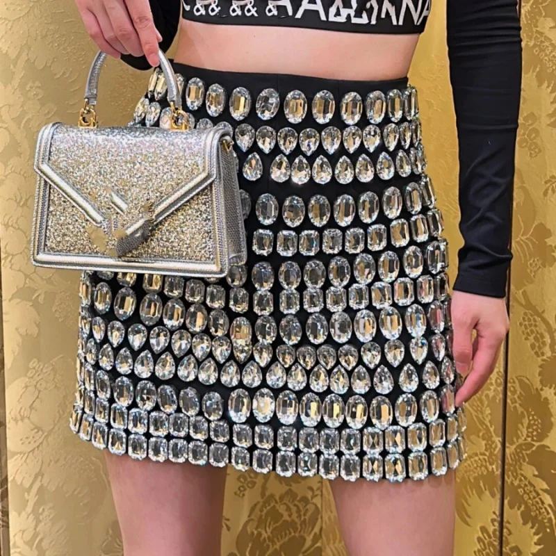 

2025New Arrival Women's Super Shiny Rhinestone Short Skirt Fashion Hot Party Evening Wear Item