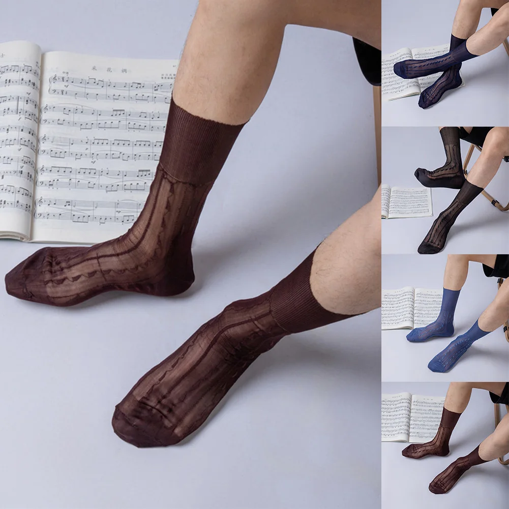 Für Männer Für Business Seidige Herrensocken Business Kleid Socken Herren Ultradünne Socken Kleid Business Atmungsaktives Nylon