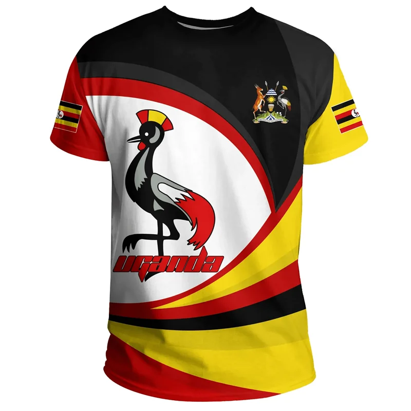 

Uganda Flag Map 3D Printed T Shirt For Men Clothes Africa Country T-Shirt National Emblem Tshirt Fashion Sport Jersey Male Tops