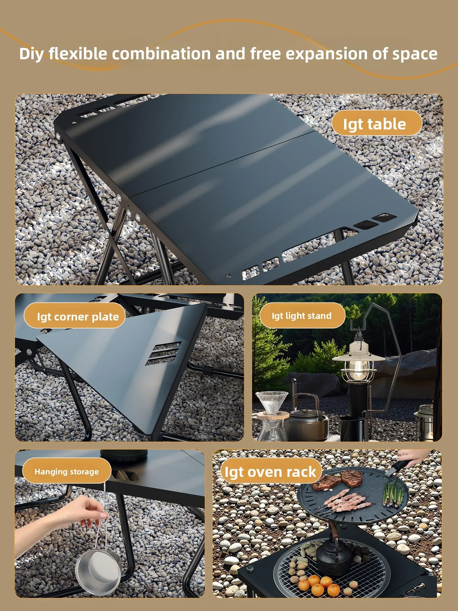 

Outdoor folding portable tactical camping simple lightweight quick-opening table camping picnic chairs stall table