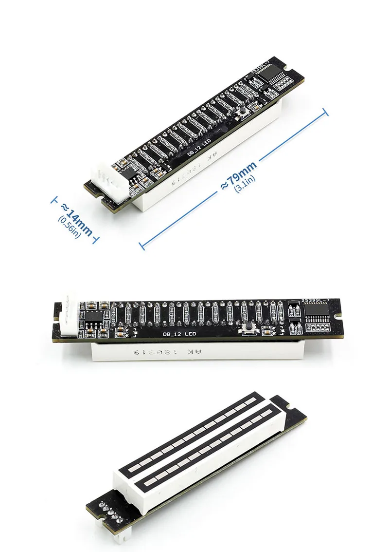 12 Bit Dual Channel Audio LED Indicator Light Adjustable Light Speed LED Music Level Light 7-12V Indicator Module DIY Electronic