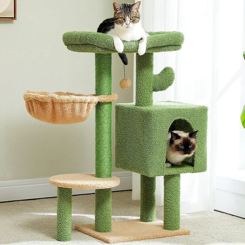 Large Cat Tree for Indoor Cats Featuring Spacious Hammock Scratching Post Cozy Cat Condo and Activity Center Playful Cats