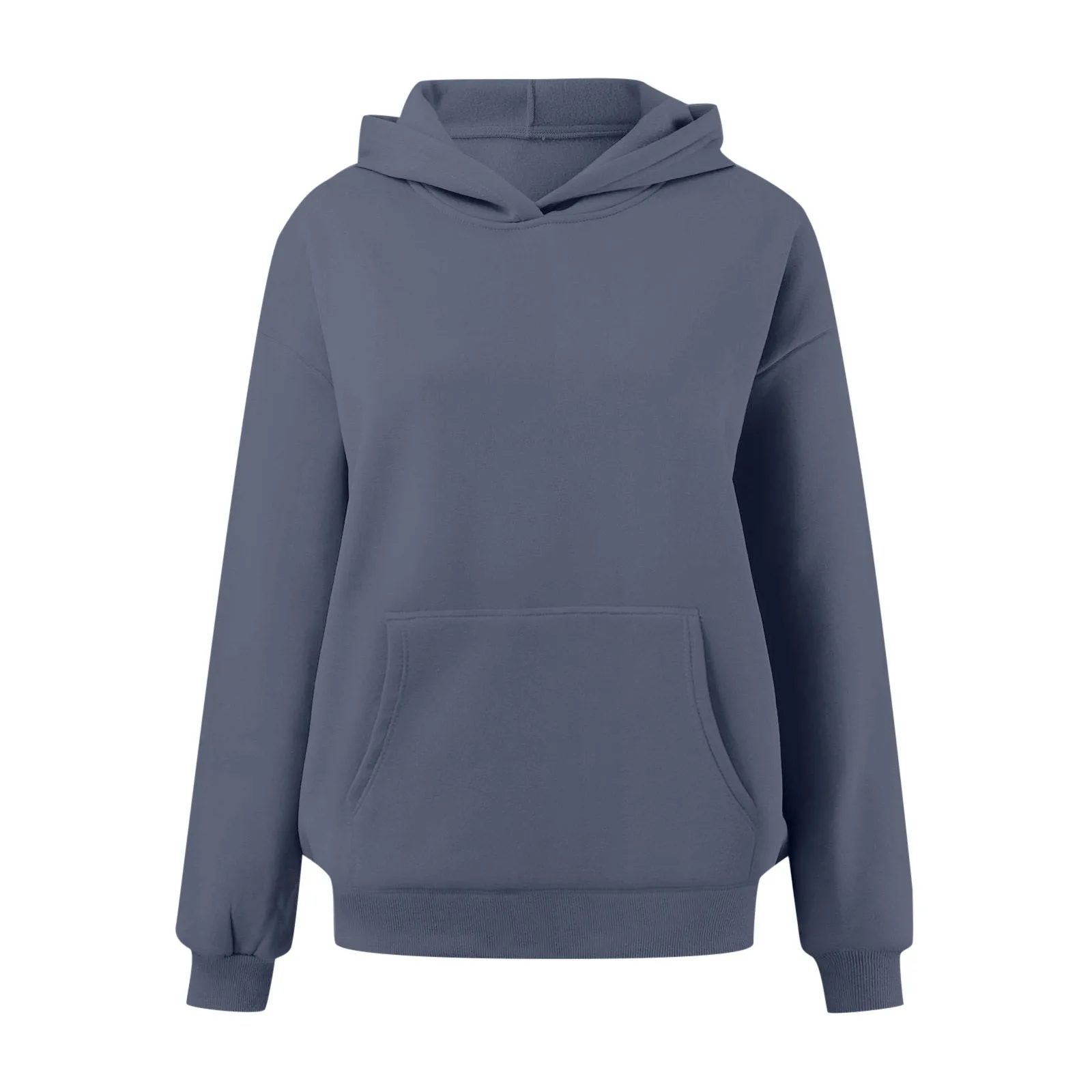 Dameskleding Oversized Basic Veelzijdige Sweatshirt Vrouwen Losse Casual Hoodies Lange Mouw Zak Drop Shoulder Y 2K Pullovers