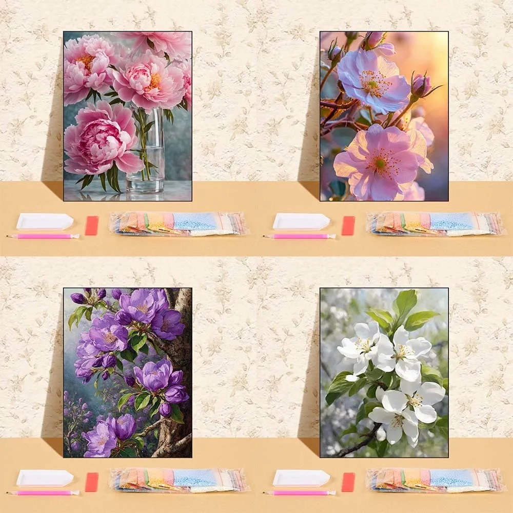 

5D DIY Diamond Painting Wall Decoration Peony Flower Diamond Embroidery Rhinestone Picture Cross Stitch Set Handmade Crafts Gift
