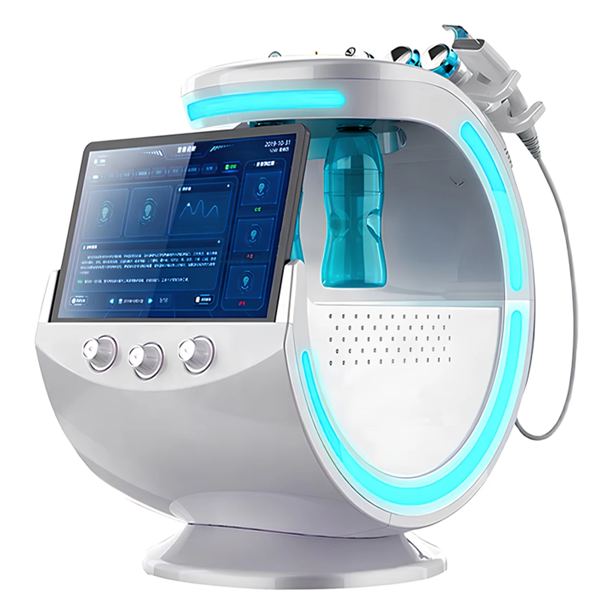 2025 7 in 1 Smart Ice Blue Facial Treatment Machine Professional Portable Dermabrasion