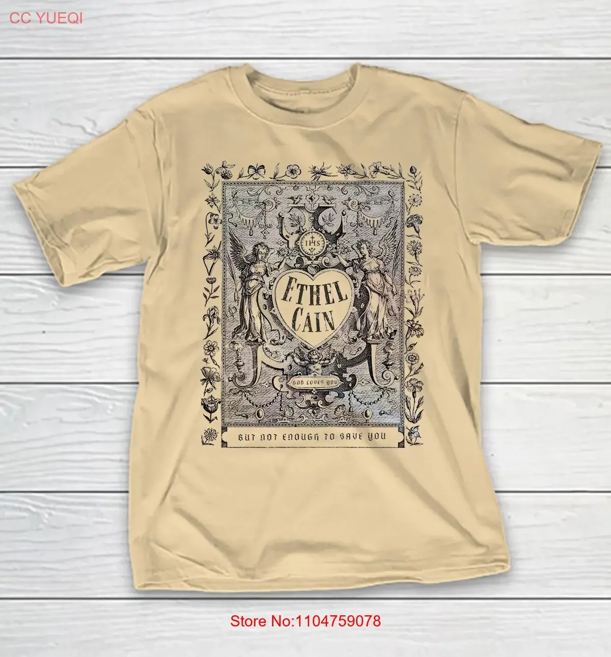 Ethel Cain Dieu vous sauve mais pas assez T-shirt pleine taille S 5XL TMB4600 vintage lavé étiré vêtements de créateur élégant