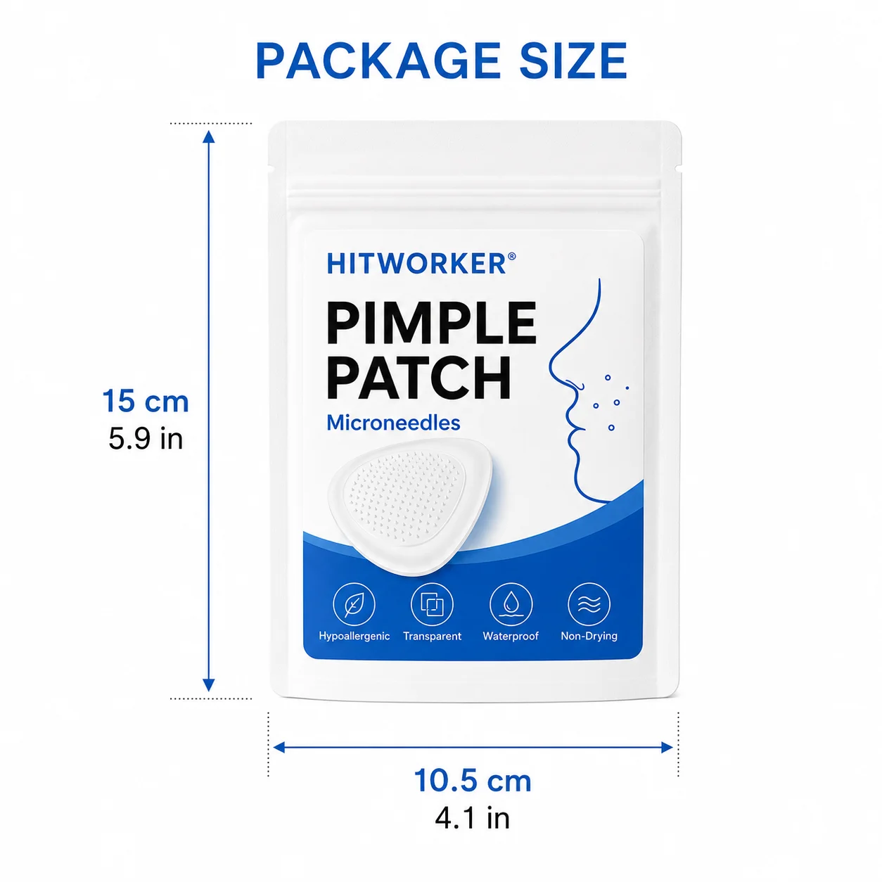 12PCS Pimple Cover Patches, Clear-Look Hydrocolloid Beauty Patches For Day And Night Use, Hemmed Style Easy Peel Spot Cover