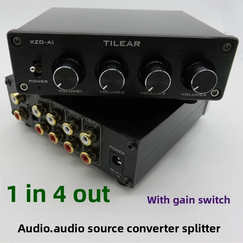 

Аудиоразветвитель HiFi Высококачественный аудиофильский аудиоразветвитель без потерь Один вход Четыре выхода 1–4