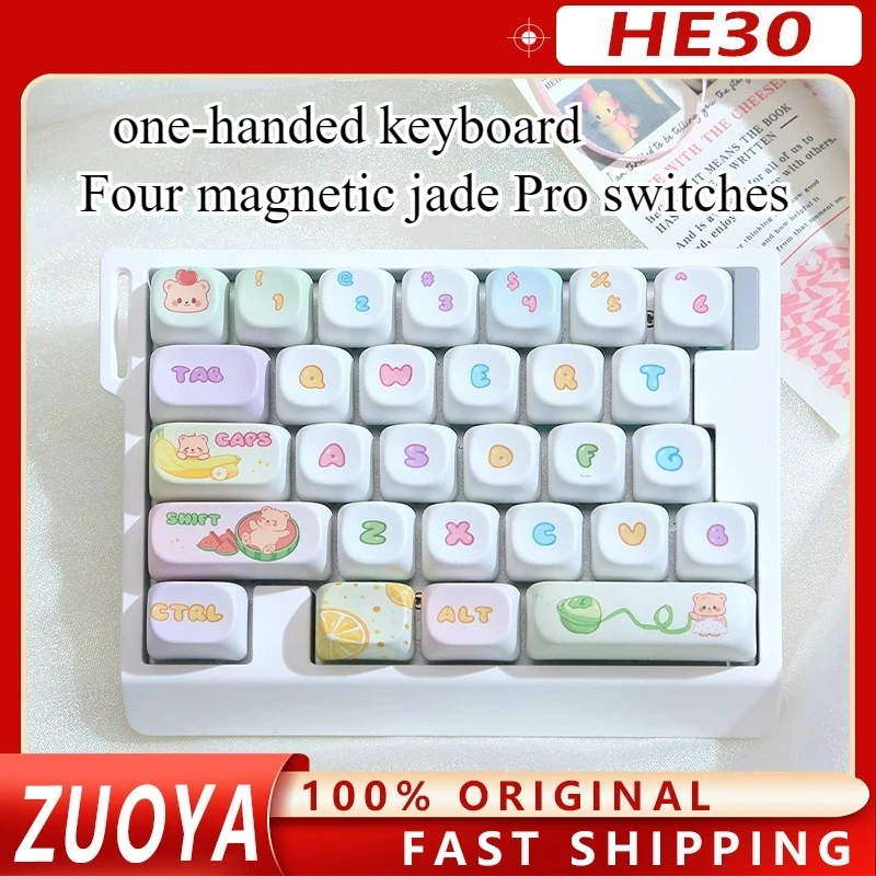 

ZUOYA HE30 Магнитный переключатель, одноручная клавиатура, проводная RGB, горячая замена, АБС-пластик, 8 кГц, электронная спортивная помощь с низкой задержкой, подарок