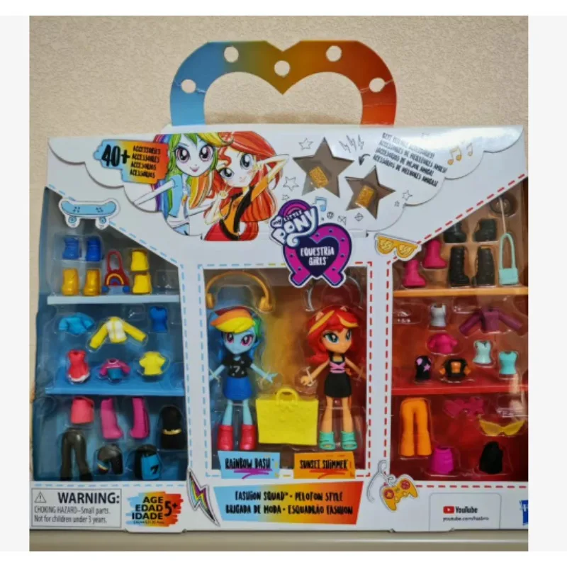 【Disponibile】Hasbro My Little Pony EQG Series Sunset Shimmer e Rainbow Dash Figure animate Regali giocattolo per ragazze