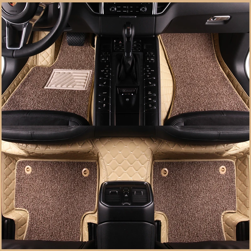 100% Fit Custom Leather Car Floor Mats For Most Car Models Full Carpet Set Interior Accessories protection Automobile Cushion