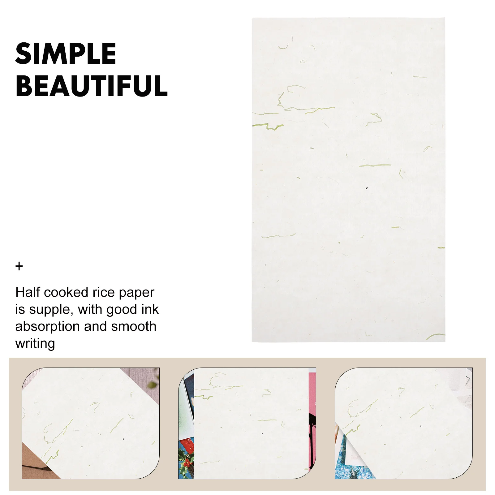 

120pcs Rice Sheets Professional Calligraphy Writing Paper Portable Multi-Function Xuan Paper For Watercolor Painting Sketching