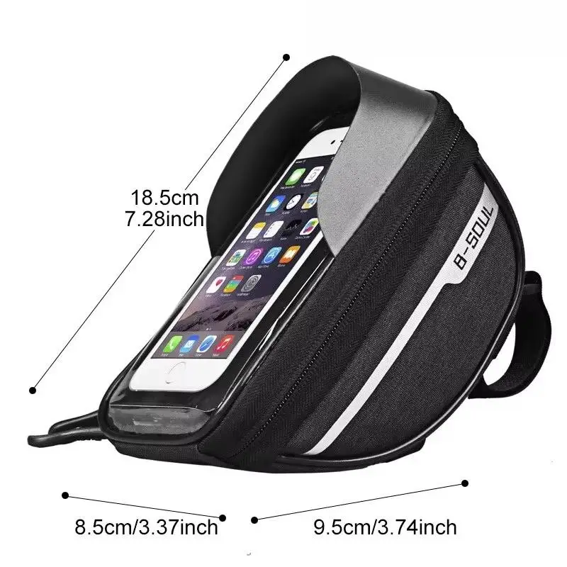 1L Cycling Frame Bag Front Top Tube Waterproof Phone Holder Touchscreen Storage for Road  Bike Riders